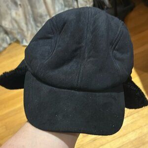 Unisex Wind River Black Faux Fur Cap Winter Hat size L